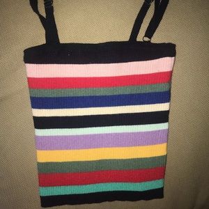 Rainbow Striped Tank Crop Top 🌈